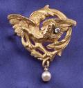 Antique 18kt Gold and Diamond Griffin Brooch