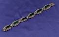Art Deco Sterling Silver Green Chalcedony and Marcasite Bracelet Theodore Fahrner