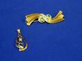 Retro 14kt Gold and Blue Zircon Brooch and Pendant