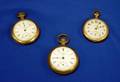 Three Mens Gold Plated Openface Pocket Watches
