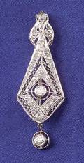 Art Deco Platinum and Diamond Pendant