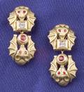 18kt Gold Ruby and Diamond Bat DayNight Earpendants B KieselsteinCord