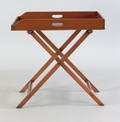 George III mahogany butlers tray and folding stand late 18th c