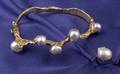 18kt Gold and Cultured Baroque Pearl Bangle Bracelet Arthur King