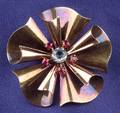 Retro 14kt Gold and Gemset Brooch