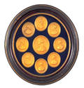 Set of nine American gilt tin portrait medallions 19th c