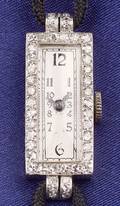 Art Deco Ladys Platinum and Diamond Wristwatch