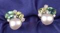 18kt White Gold Keshi Pearl Gemset and Diamond Earclips Donna Vock