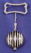 Art Deco Diamond and Enamel Lapel Watch Tiffany  Co Whiteside  Blank