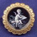 Antique 15kt Gold and Limoges Enamel Brooch