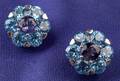 18kt White Gold Sapphire and Blue Topaz Flower Earclips