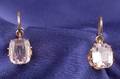 Antique 18kt Gold and Pink Topaz Earpendants