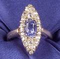 Antique 14kt Gold Diamond and Sapphire Ring