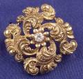 Antique 14kt Gold and Diamond Pinwheel Brooch