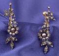 Antique Seed Pearl and Diamond EarringsPins