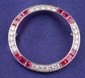Platinum Ruby and Diamond Circle Brooch