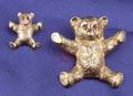 Two 14kt Gold and Gemset Teddy Bear Pins