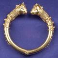 22kt Gold and Sapphire Rams Head Bangle Zolotas