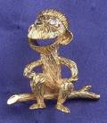 18kt Gold and Diamond Monkey Brooch