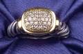 Sterling Silver 18kt Gold and Diamond Ring David Yurman