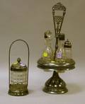 Victorian Silver Plated FiveBottle Caster Set and Pickle Caster Jar