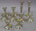 Five Pairs of Sterling Silver Candleholders