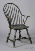 Blackpainted and Gilt Windsor Continuous Armchair