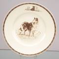 Eight Wedgwood Brown Transfer Printed Dog Plates