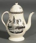 Staffordshire Creamware Coffeepot and Cover