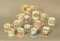 Sixteen Staffordshire mugs