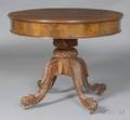 Classical Mahogany Carved and Mahogany Veneer Center Table