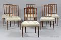 Set of Six Federal Mahogany Inlaid Side Chairs