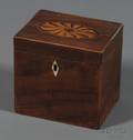 Inlaid Mahogany Veneer Wooden Tea Caddy