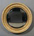 Classical Gilt Gesso and Wood Convex Mirror with Convex Glass
