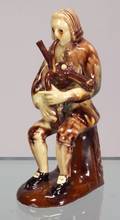 Staffordshire Astburytype Lead Glazed Creamware Bagpiper Figure