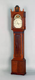 Pennsylvania Federal mahogany and walnut tall case clock ca 1810