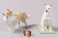 Three Bone China and Porcelain Dog Figures