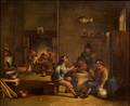 Dutch School 19th Century Enjoying a Good SmokeA Tavern Scene