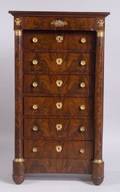 French Empire Giltbronze Mounted Mahogany Tall Chest