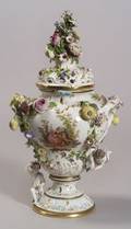 Large Meissen Porcelain Covered Potpourri Jar