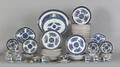 Group of Chinese export blue Fitzhugh tablewares 19th c