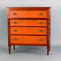 Sheraton cherry and birdseye maple chest of drawers ca 1830