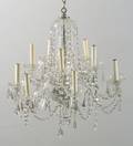 Classical Revival Colorless Cut Glass TenLight Chandelier