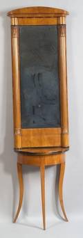 Biedermeier Fruitwood Pier Mirror and Table