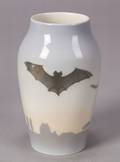 Royal Copenhagen Porcelain Bat Decorated Vase