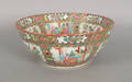 Chinese export porcelain rose medallion punch bowl 19th c