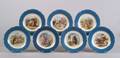 Set of Seven Whimsical German Handpainted Porcelain Animal Decorated Plates
