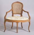 Louis XV Style Caned Paniere Corner Chair