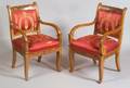 Pair of Biedermeier Walnut Armchairs