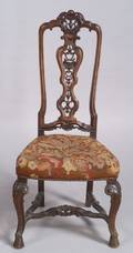 Portuguese Colonial Carved Teakwood Side Chair